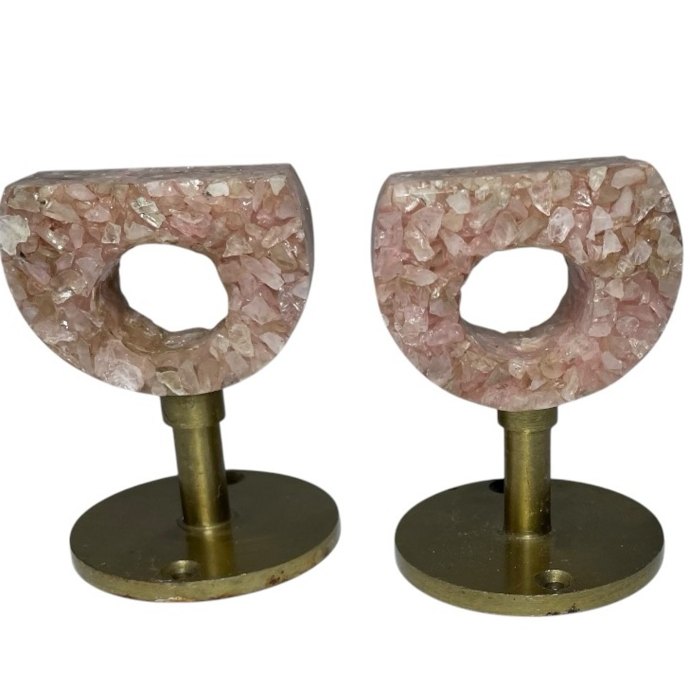 Anthropologie wall hanger knob Dekalb rose quartz decor home set of 2
